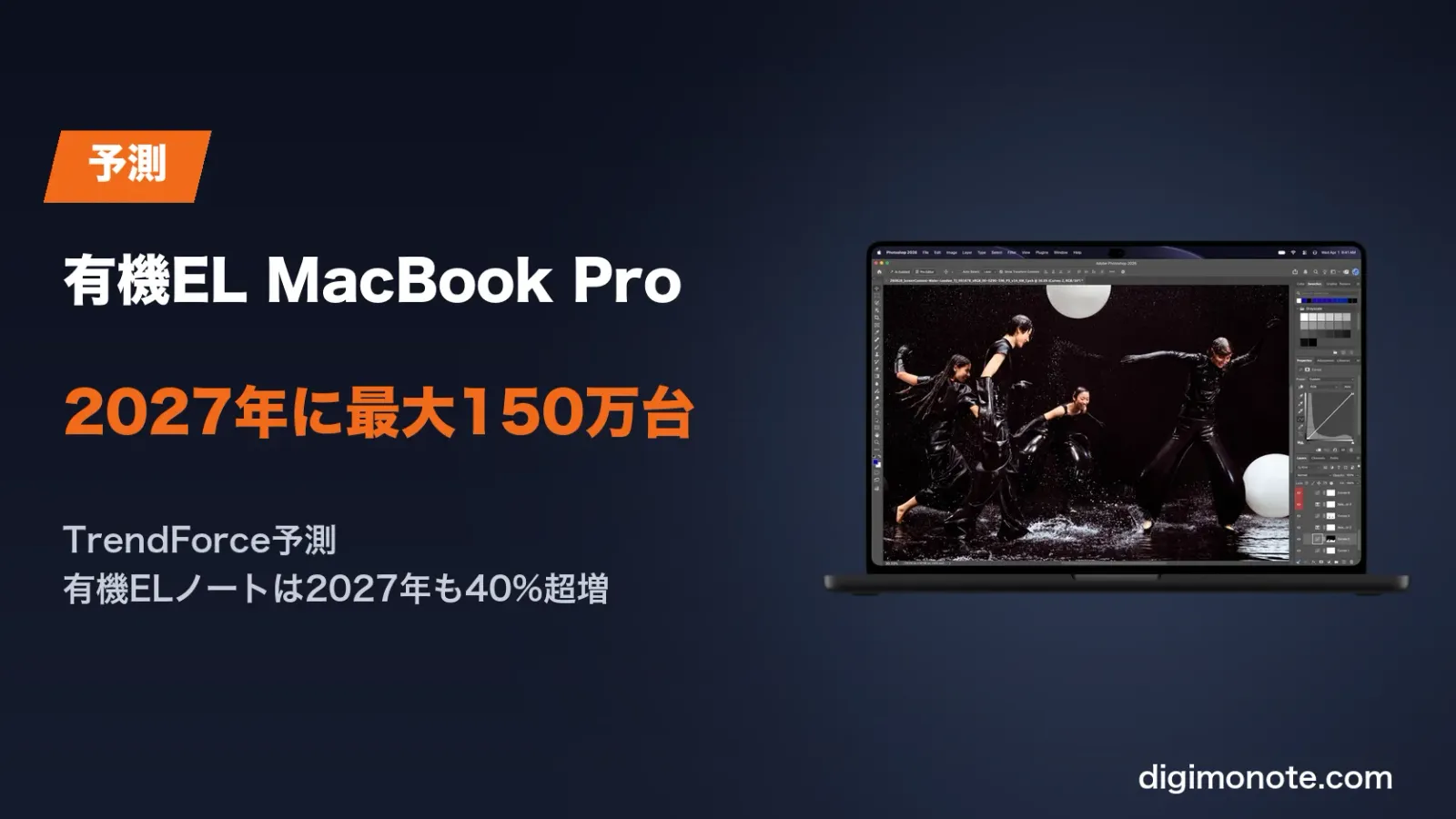 有機EL搭載MacBook Proは2027年に120万〜150万台 TrendForce予測の報道