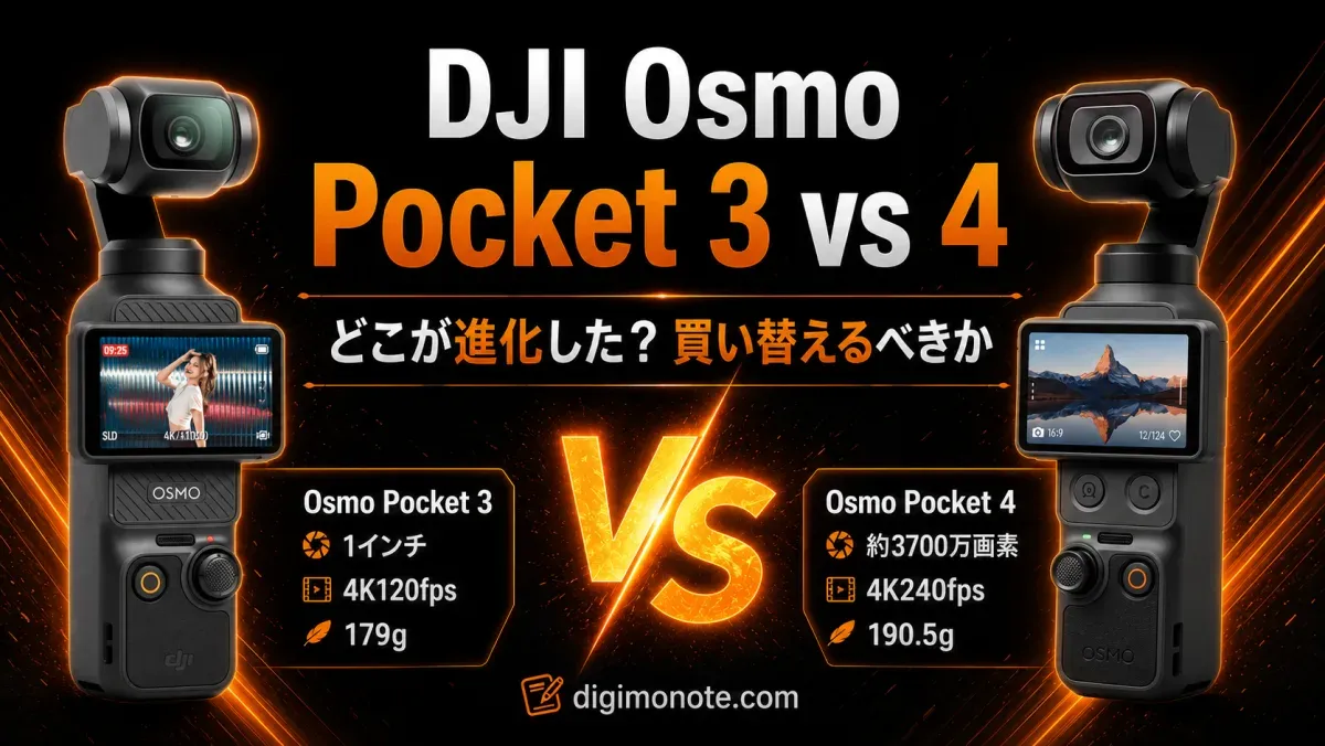 DJI Osmo Pocket 3と4を比較！どこが進化した？買い替えるべきかを解説