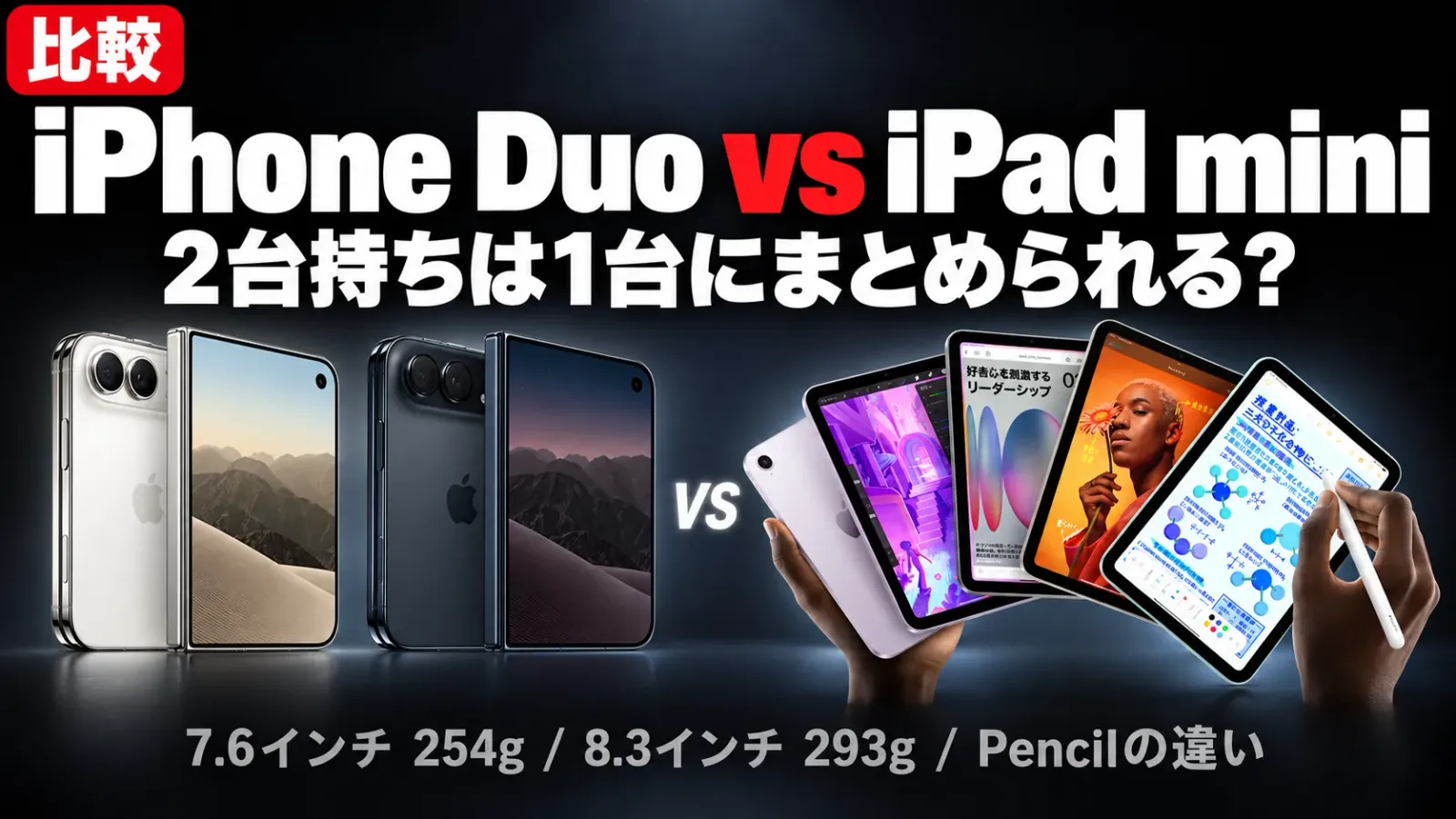 iPhone DuoとiPad miniを比較 2台持ちを1台にまとめられるか