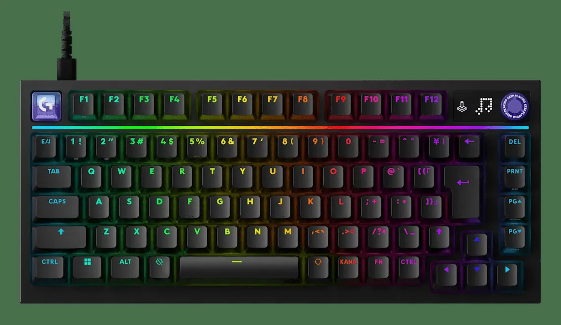 Logicool G316 X 75 日本語配列ブラックを真上から見た公式製品画像