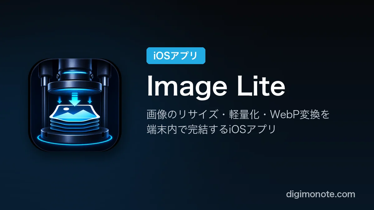 写真を選んで軽くするだけ。リサイズ・圧縮・WebP変換をiPhoneで完結できるアプリ「Image Lite」