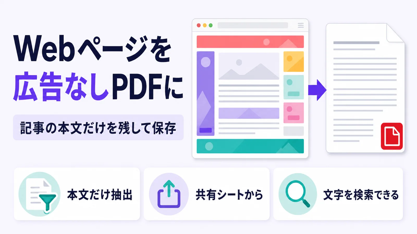 Webページを広告なしのPDFで保存する方法。記事の本文だけを残せるiOSアプリ「Web2PDF」